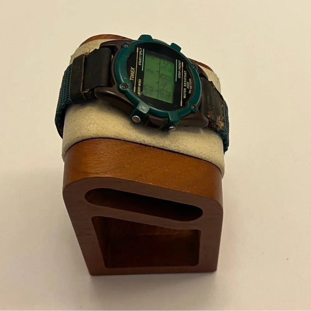 VINTAGE TIMEX‎ EXPEDITION INDIGLO ACTION ALARM CHRONOGRAPH GREEN/BROWN WATCH